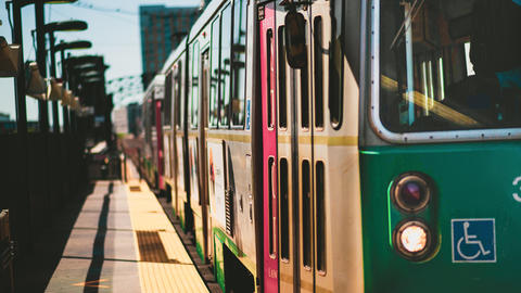 Green line trolley station platform