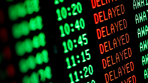 transit sign with delays