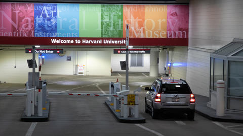 Car entering parking garage