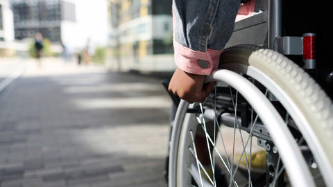 Woman in wheelchair