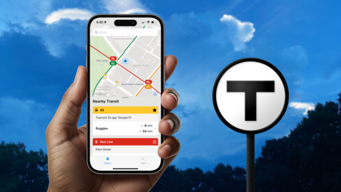 Mobile app displaying wayfinding routes