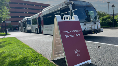 shuttles lined up at stop