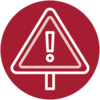 Logo with caution triangle and exclamation point