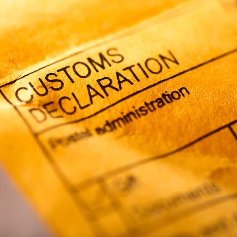 Customs declaration envelope