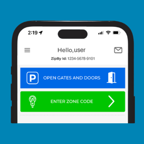 screenshot of phone: open gates and doors button