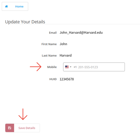 vpermit screenshot of updating account details