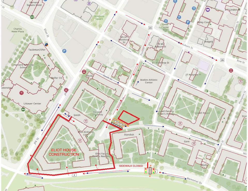 map of eliot house renovation area